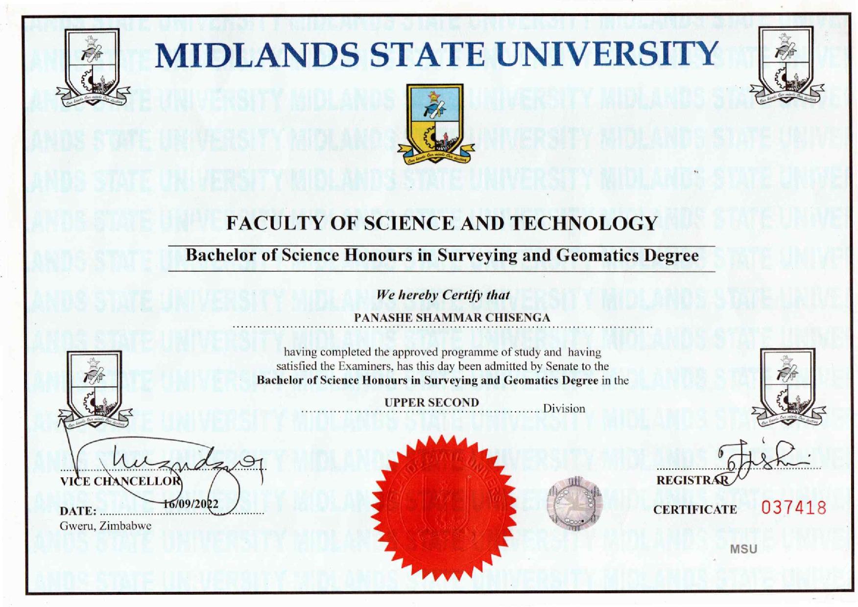 University Certificate
